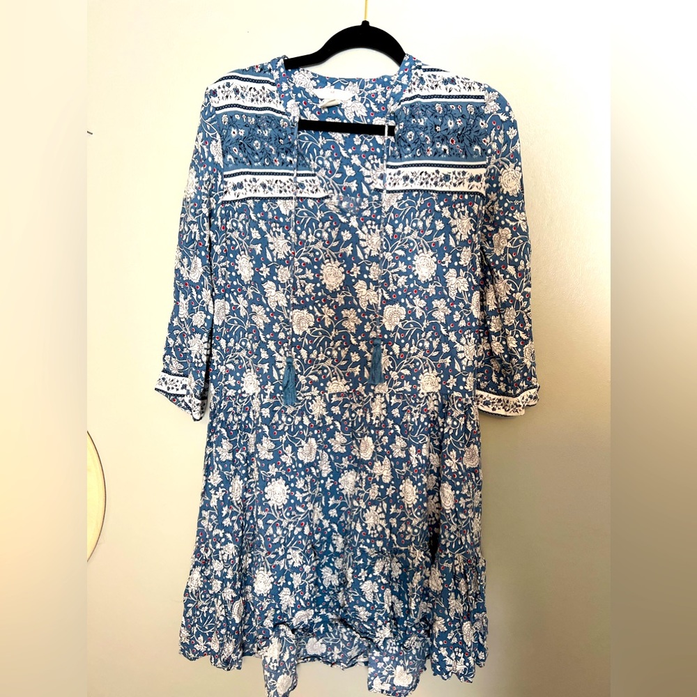 H & M // blue dress fall
